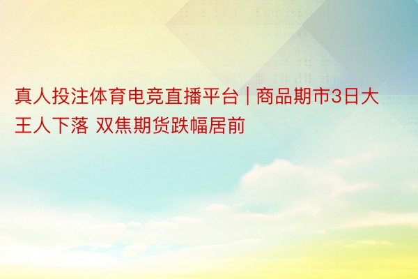 真人投注体育电竞直播平台 | 商品期市3日大王人下落 双焦期货跌幅居前