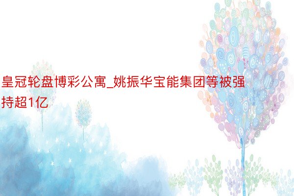 皇冠轮盘博彩公寓_姚振华宝能集团等被强持超1亿