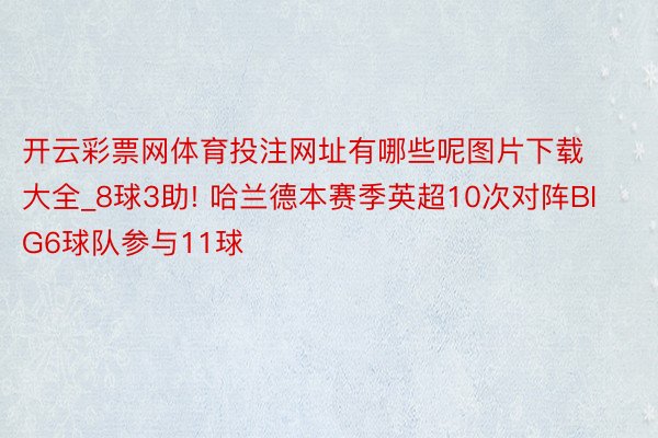 开云彩票网体育投注网址有哪些呢图片下载大全_8球3助! 哈兰德本赛季英超10次对阵BIG6球队参与1