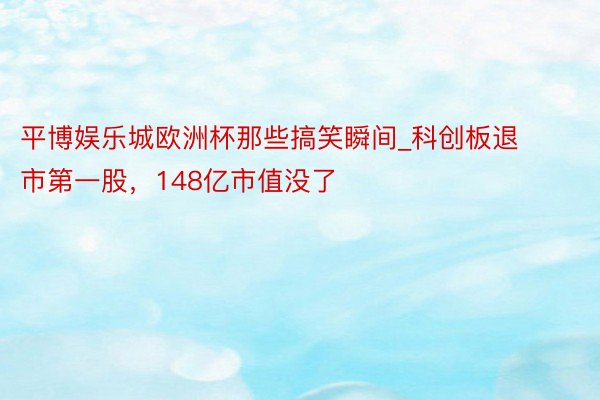 平博娱乐城欧洲杯那些搞笑瞬间_科创板退市第一股，148亿市值没了