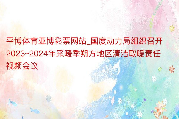 平博体育亚博彩票网站_国度动力局组织召开2023~2024年采暖季朔方地区清洁取暖责任视频会议